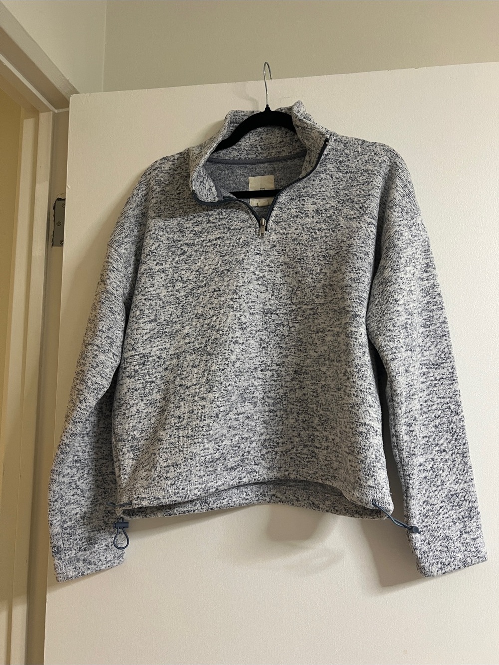 Thread & Supply Heathered Light blue/Gray Quarter-Zip Pullover